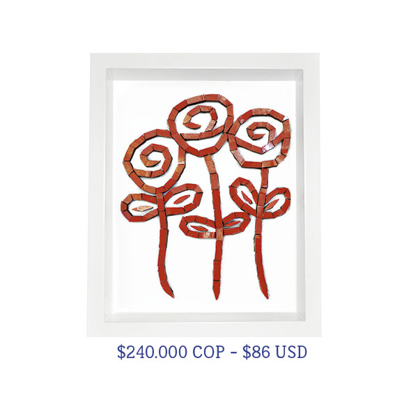Rosas Mosaico – Tamaño 31x25x5 cm